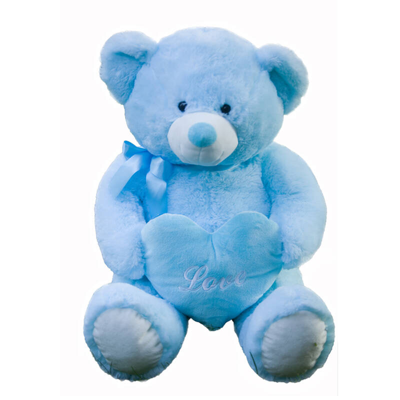 毛绒玩具泰迪熊毛绒玩具大号熊生日礼物娃娃哈哈格75cm泰迪熊蓝色【货