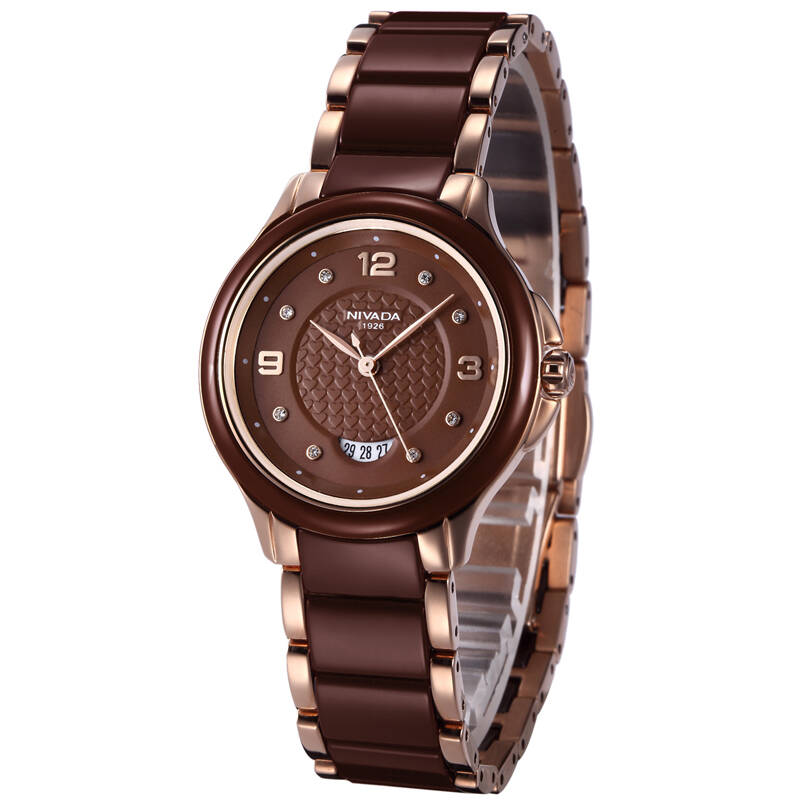 尼维达(nivada)瑞士正品复古水钻陶瓷石英表女士手表lq8001-464652