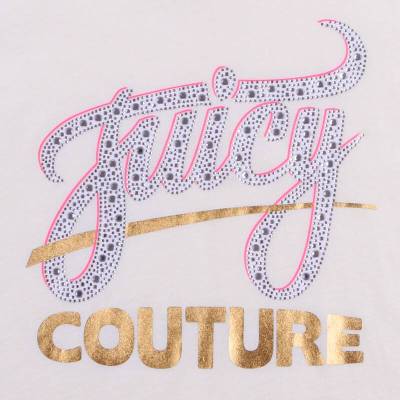 juicy couture 橘滋 logo签名图案乳白色修身短袖 l码 jg009440 110