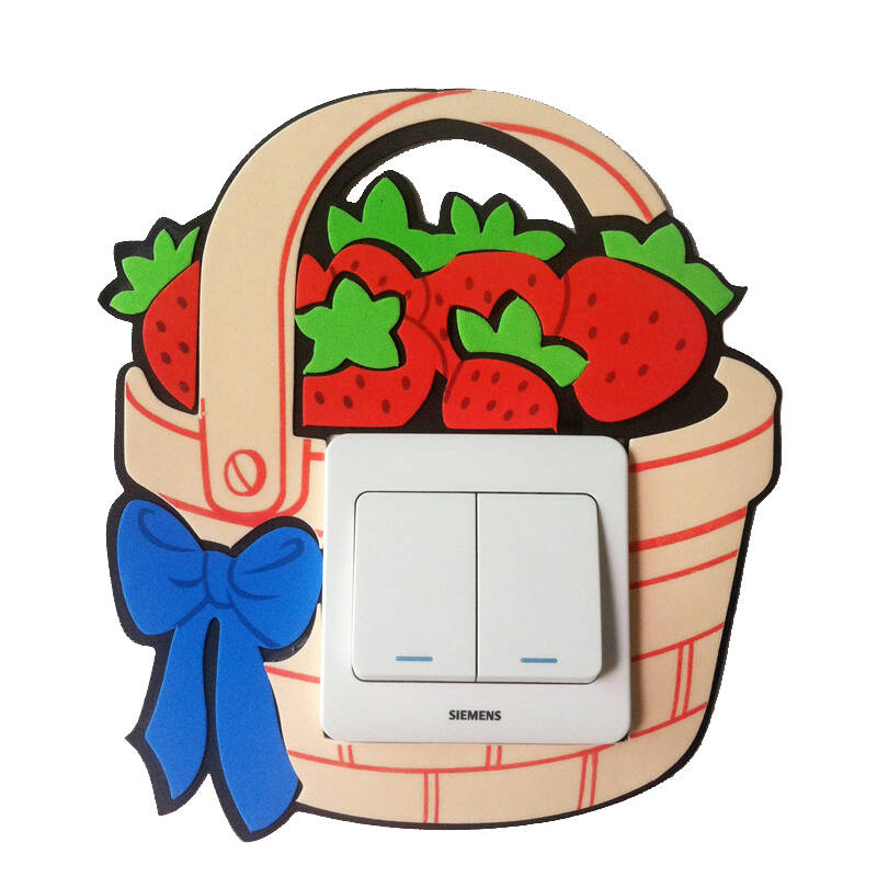 泡沫开关贴 墙贴 装饰贴 开关周边装饰 开关保护 开关套 开关框 草莓