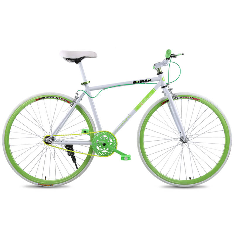 舒马赫sumah公路车26寸单速自行车铝合金刀圈不易生锈高碳钢车架v刹