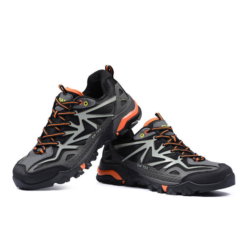迈途 男士运动跑鞋 越野跑步鞋户外徒步登山鞋 轻便透气xg05 黑色橘红
