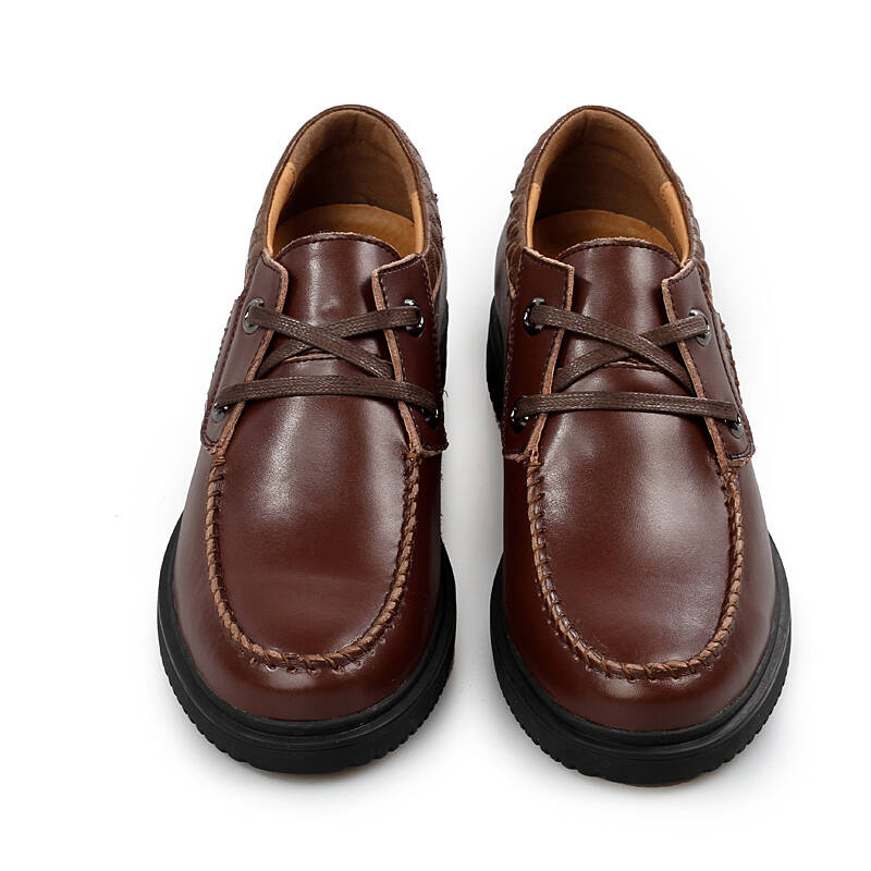 冠军树 2015新款 商务休闲鞋男 内增高皮鞋 705 咖啡棕 38