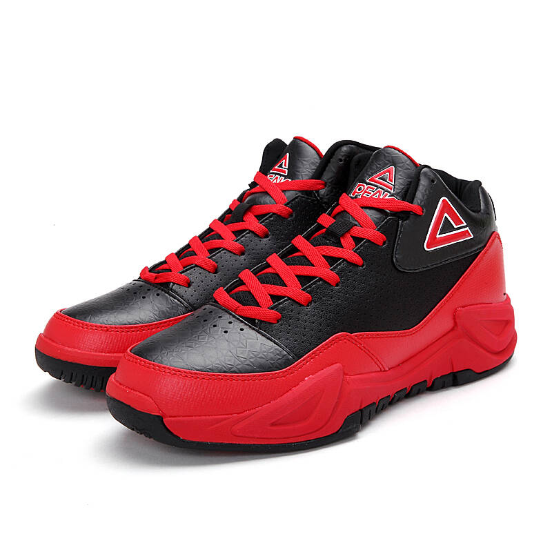 匹克篮球鞋男2015秋冬款战神耐磨减震战靴da520511 黑色/大红 42