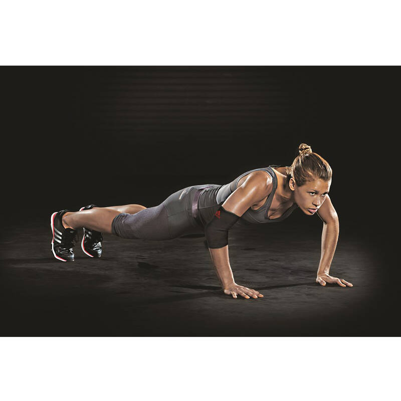 adidas阿迪达斯弹力棉护肘手臂运动健身篮球护具男女adsu-1233 黑红 s