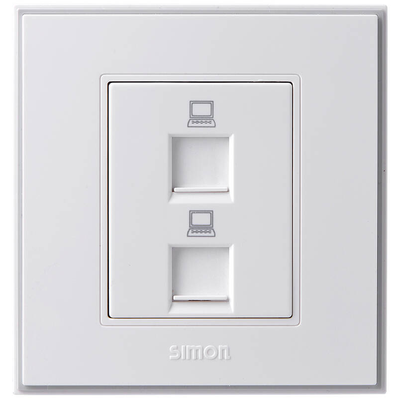 西蒙(simon)v55228ts6 西蒙开关插座面板56系列(六类)两位信息插座 (6