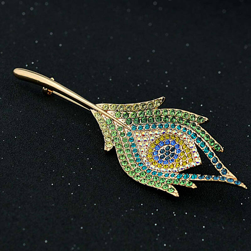 闪购自营 蛟蓓饰品 胸针女胸花孔雀羽毛