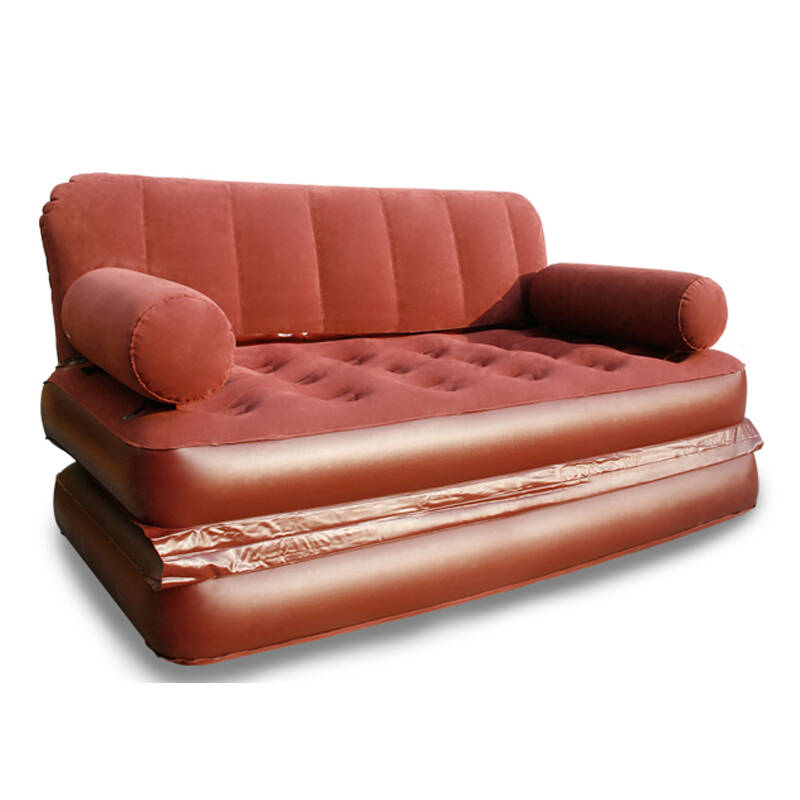 盈泰 植绒沙发床 多功能充气沙发 懒人豪华多功能充气沙发 酒红色_送