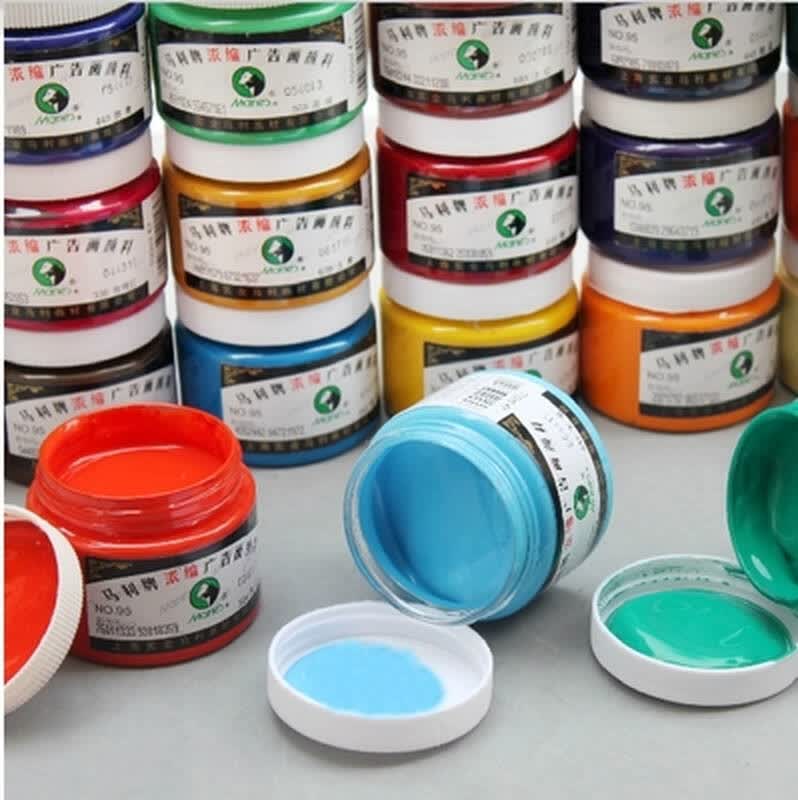 95广告颜料马利牌颜料浓缩广告颜料玛丽水粉颜料100ml 套装常用色 95