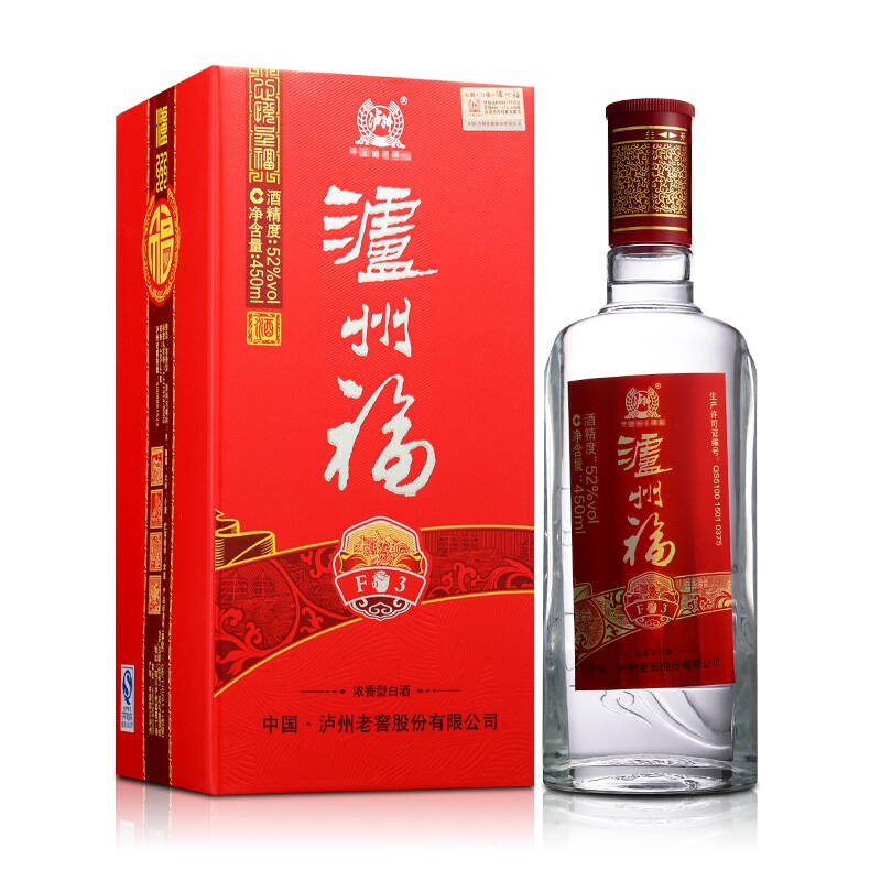 泸州福f3 52度 450ml