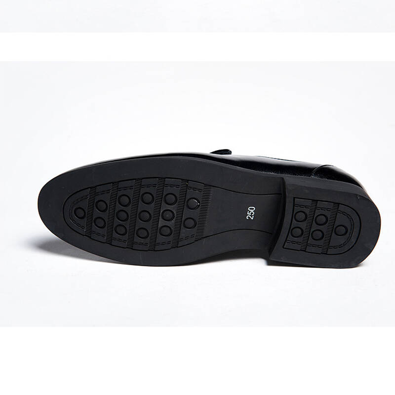 小鸟王子真皮男鞋 高档牛皮商务正装皮鞋 套脚高档男鞋0317233 黑色