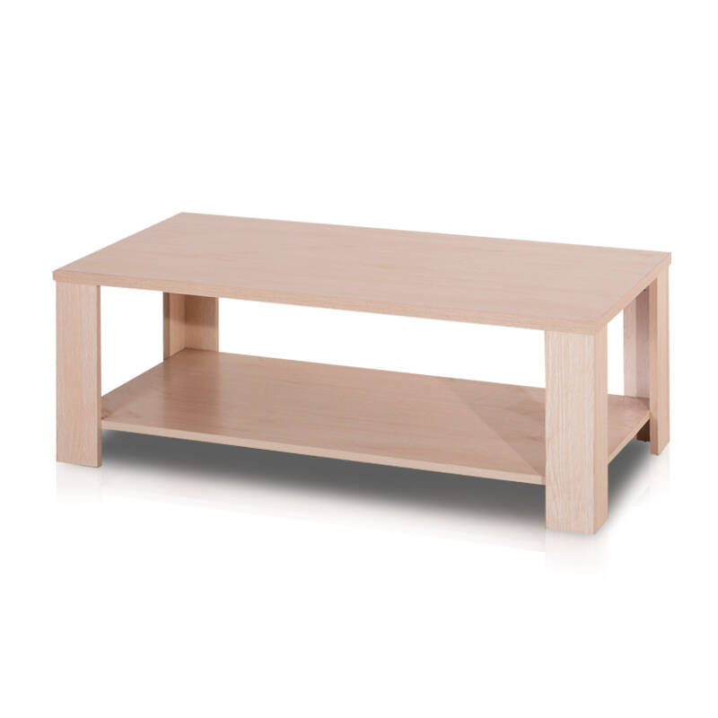 delobon德乐邦 北欧板式 时尚双层长茶几 t20 金橡木色 长120*宽60*高