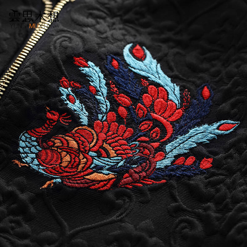 外套凤凰刺绣时尚休闲运动宽松棒球衫21521 黑色 m【图片 价格 品牌