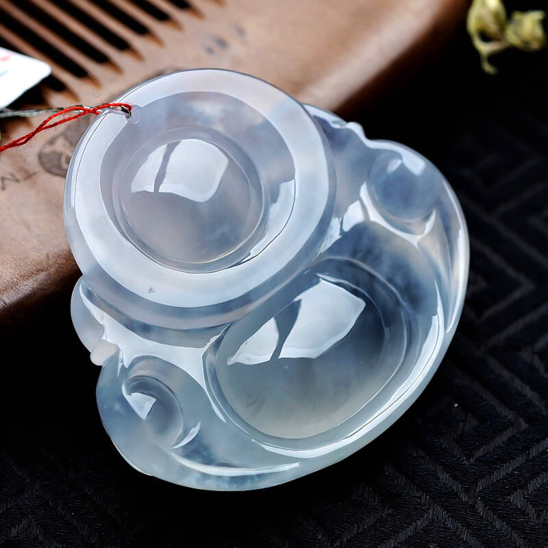 t3002果敢翡翠 玻璃种翡翠佛公玉佛弥勒佛吊坠玉坠挂件