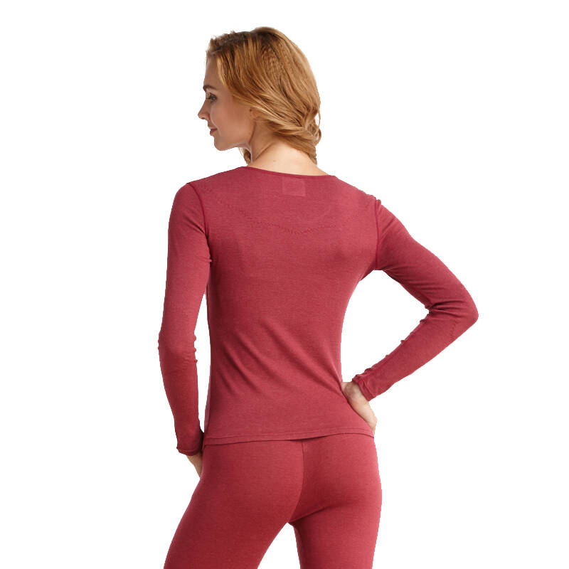 浩沙hosa女士色拉姆罗纹内衣111741310 枣红色95 xl