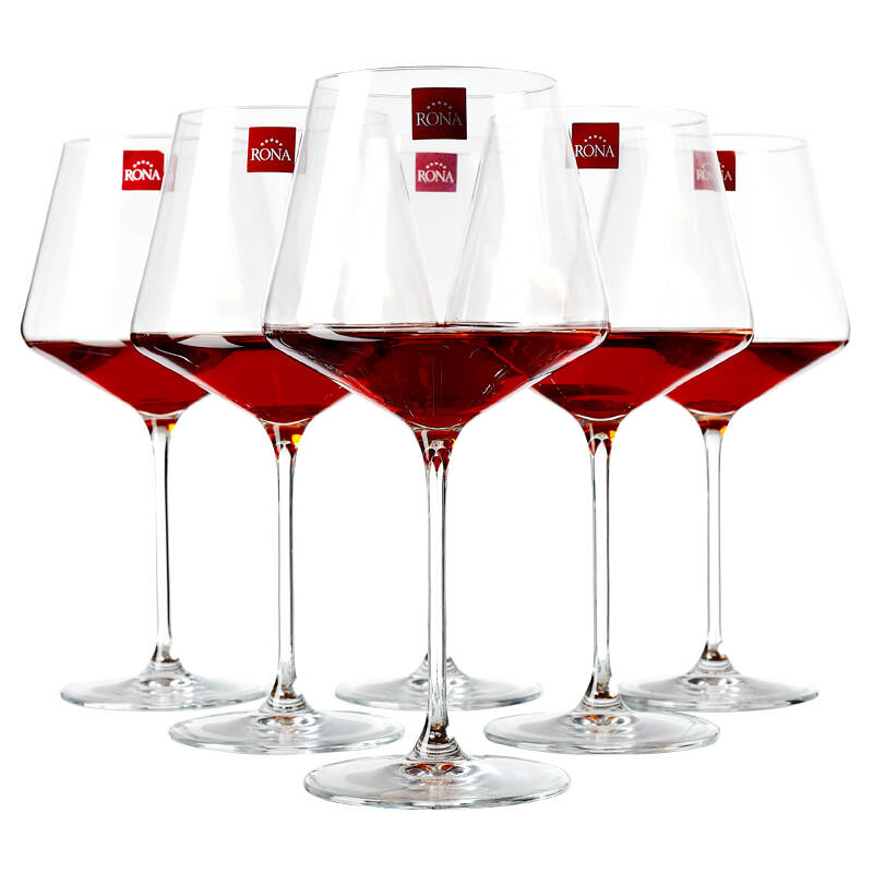 洛娜(rona)红酒杯 高脚葡萄酒杯勃艮第杯 无铅水晶杯酒具6只装(730ml*