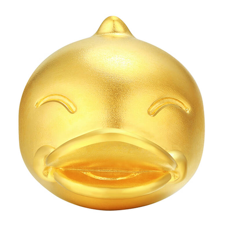 珂兰 黄金手链 3d硬金转运珠 小黄鸭 笑眯眯款 klsw028215