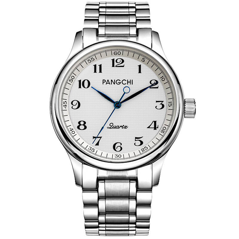 鹏志(pangchi)男表防水石英表老人手表情侣表男士大表盘商务休闲手表