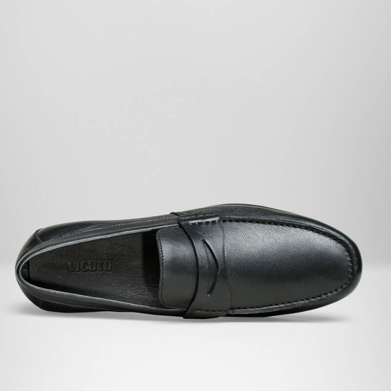 vicutu/威可多男士皮鞋休闲鞋豆豆鞋乐福鞋真皮皮鞋vlw88195349 黑色