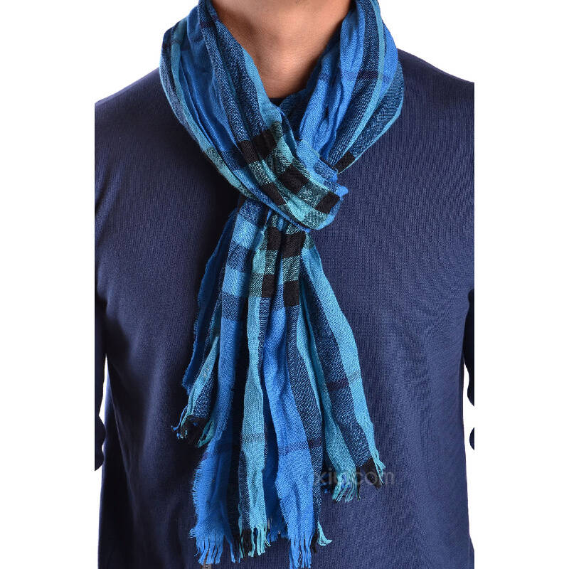 burberry 博柏利 男士羊毛围巾 蓝色 f