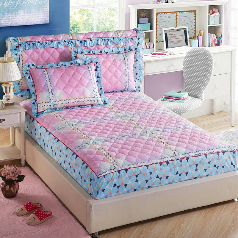 棉奴家纺夹棉床笠三件套 记忆旅行 150cm*200cm