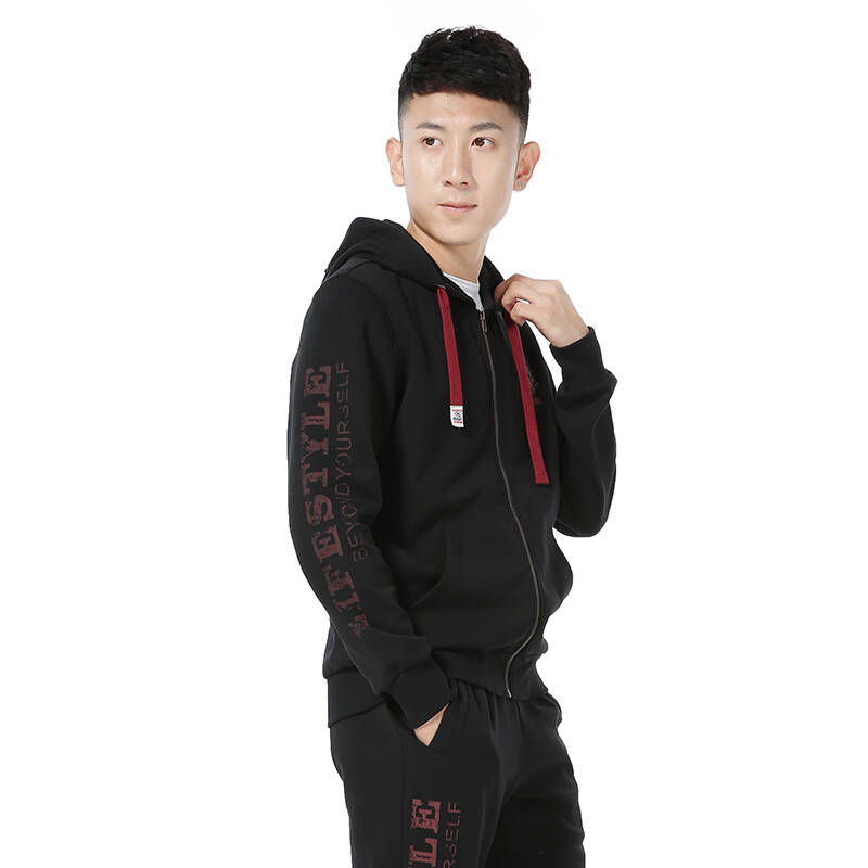 乔丹服饰 休闲运动服 简约舒适运动针织外套 黑色 4xl