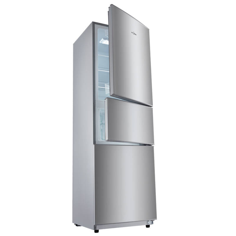 美的(midea) bcd-206tm(e) 206升 三门冰箱 节能保鲜 闪白银