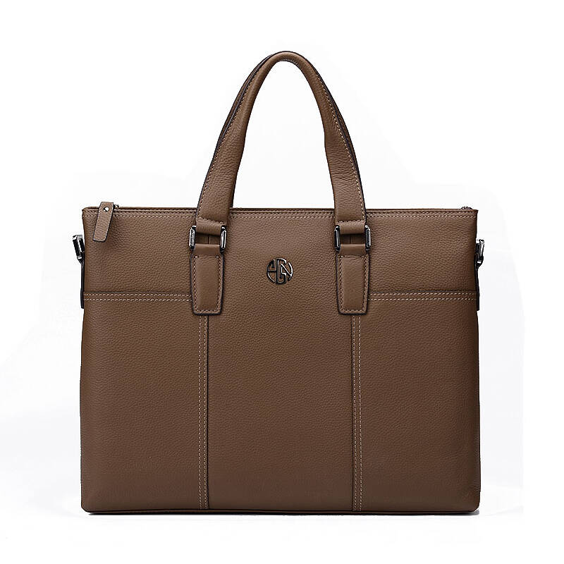 富贵鸟 男士包包时尚商务公文包男士单肩包斜挎包 卡其-1