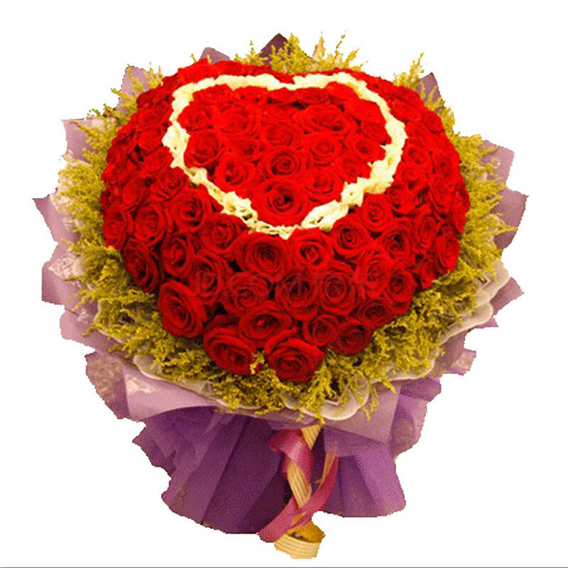 朵红玫瑰花求婚鲜花速递全国七夕情人节鲜花预定 p款-99枝红玫瑰心形
