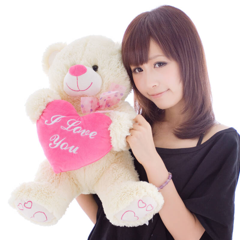 玩具大号娃娃大号泰迪熊毛绒玩具熊哈哈格50cmlove泰迪熊【货到付款】