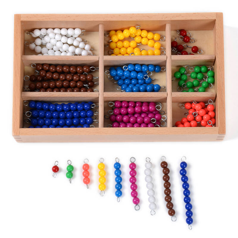 美因美 蒙氏蒙特梭利早教教具木质玩具 幼儿园数学学习教材 串珠棒