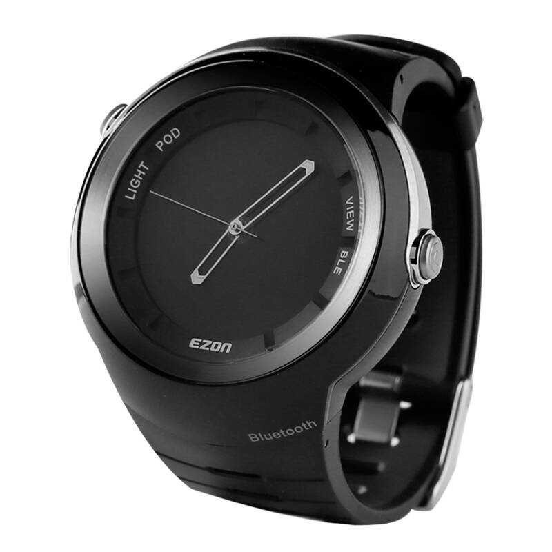 宜准ezon 男表蓝牙智能指针防水多功能户外健步电子手表 黑色s3