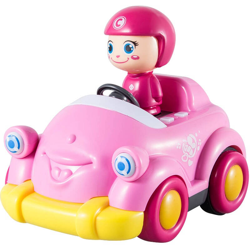 耐摔模型小汽车早教启智 亲子互动音乐故事车 粉色