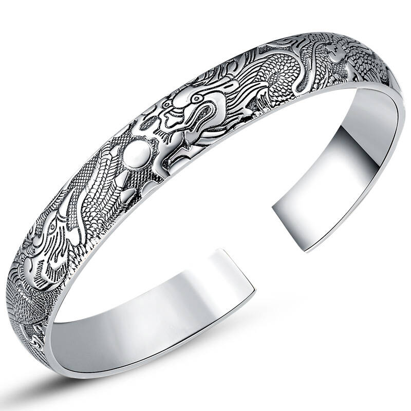 唯一(winy)990足银泰银 龙凤共舞 手镯 46g 213sz6