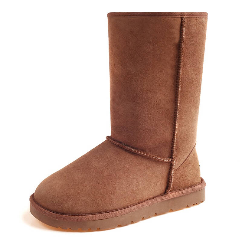 ozwear ugg 女士long boots系列栗色羊毛一体长筒雪地靴 ob001 che 5m