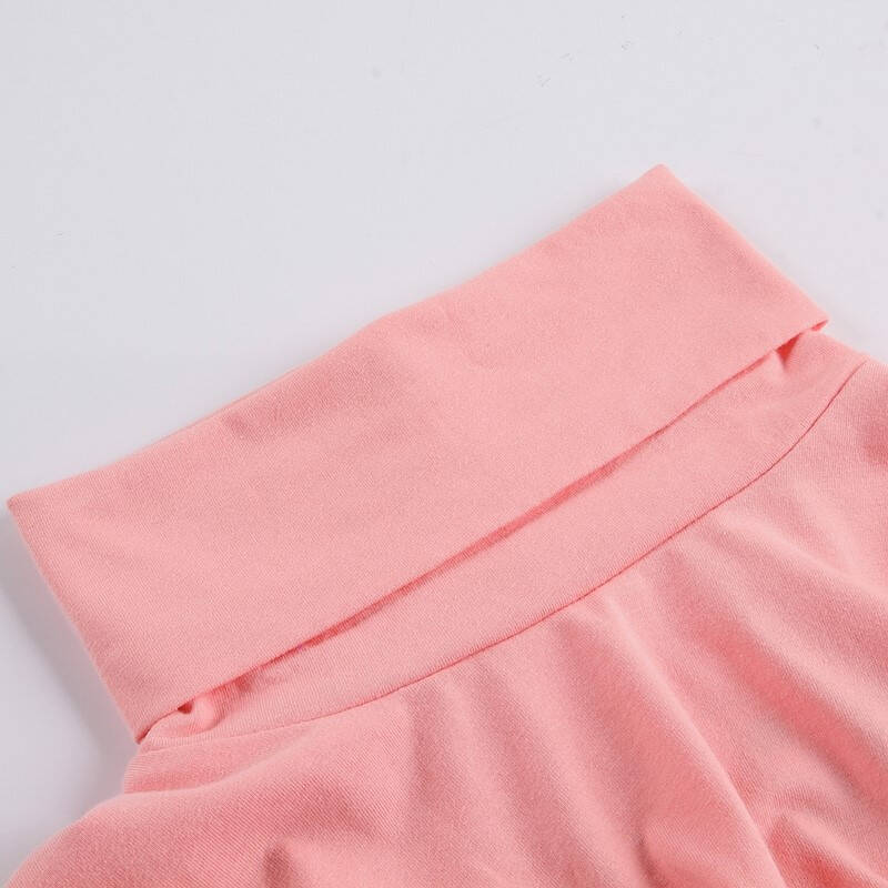 女秋冬装全棉条纹百搭打底衫 女高领长袖t恤衫05325503 13粉桃红色 大