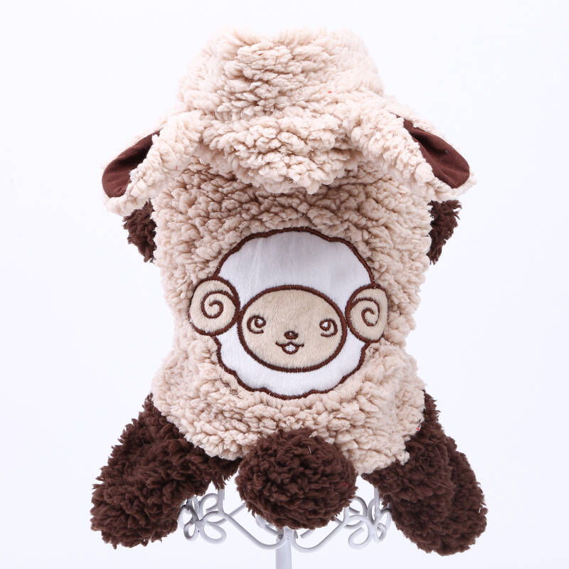 七彩屋狗衣服泰迪衣服四脚衣狗狗衣服羊羔绒秋冬装宠物衣服 小羊装 m