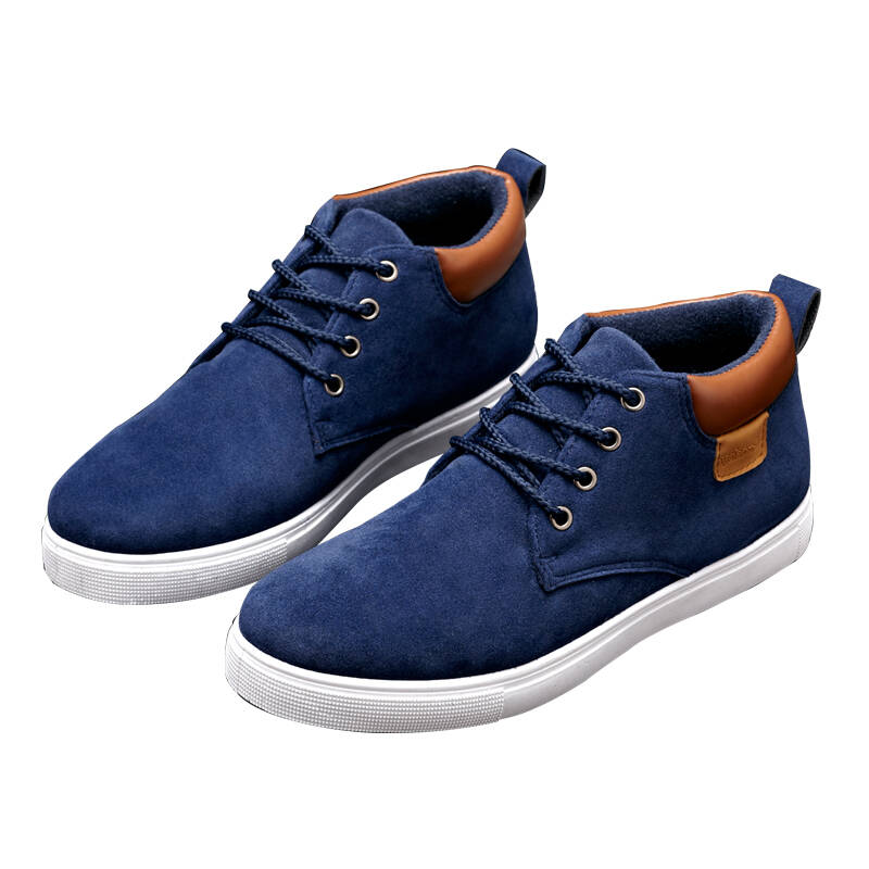 恒河鲨2016新款男士休闲鞋时尚潮流休闲保暖低帮鞋 蓝色 41