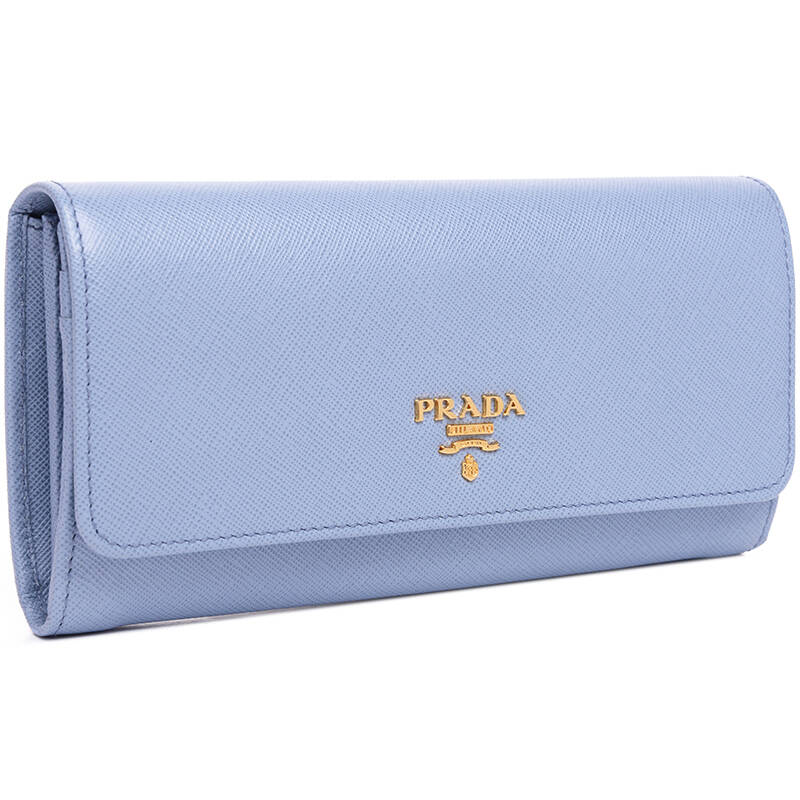 prada 普拉达 女士浅蓝色牛皮长款钱包钱夹 1m1349 qwa f0637