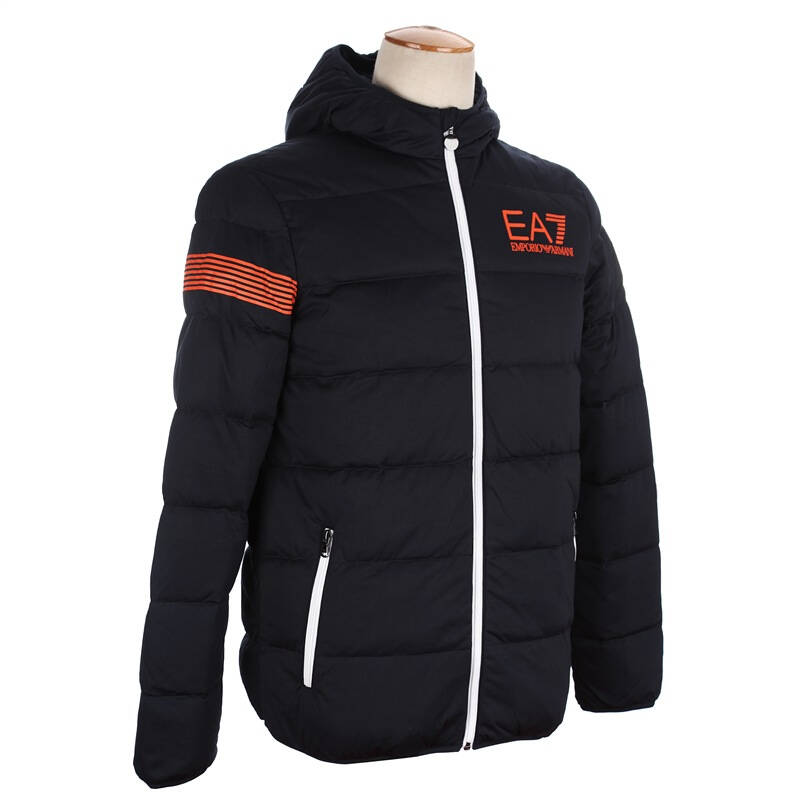 emporio ea7 阿玛尼 男款深蓝色聚酯纤维短款羽绒服 271116 5a626