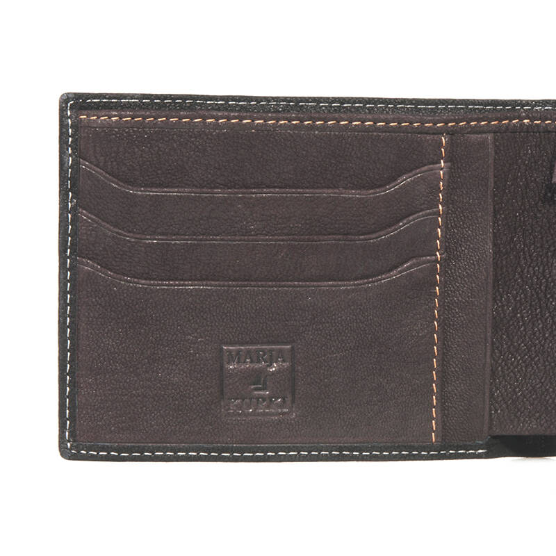 marja kurki玛丽亚古琦优质进口软牛皮磨砂短款男女通用钱夹 黑色