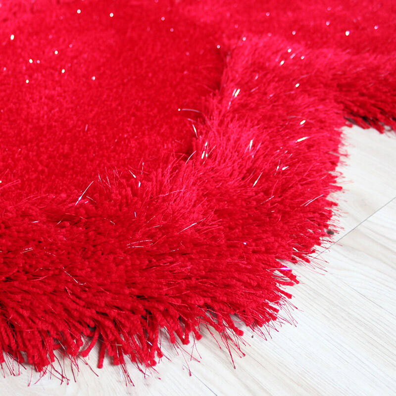 雪之恋专卖心形弹力丝地毯温馨卧室床边飘窗玄关走廊地毯 双心红色 71