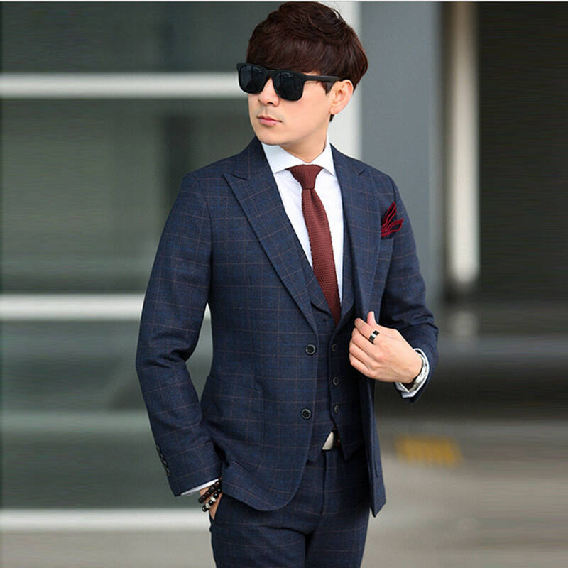 宝尼爵男士西服套装两件套男款商务职业正装结婚礼服修身西装cbn14c