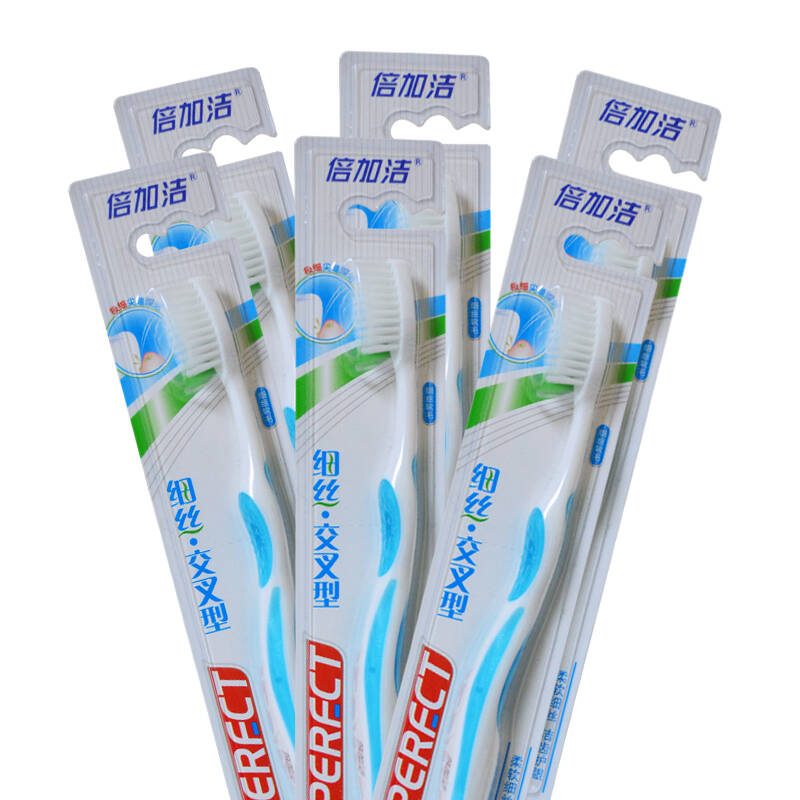 倍加洁 f936软毛牙刷 细丝交叉型牙刷 颜色随机 6支