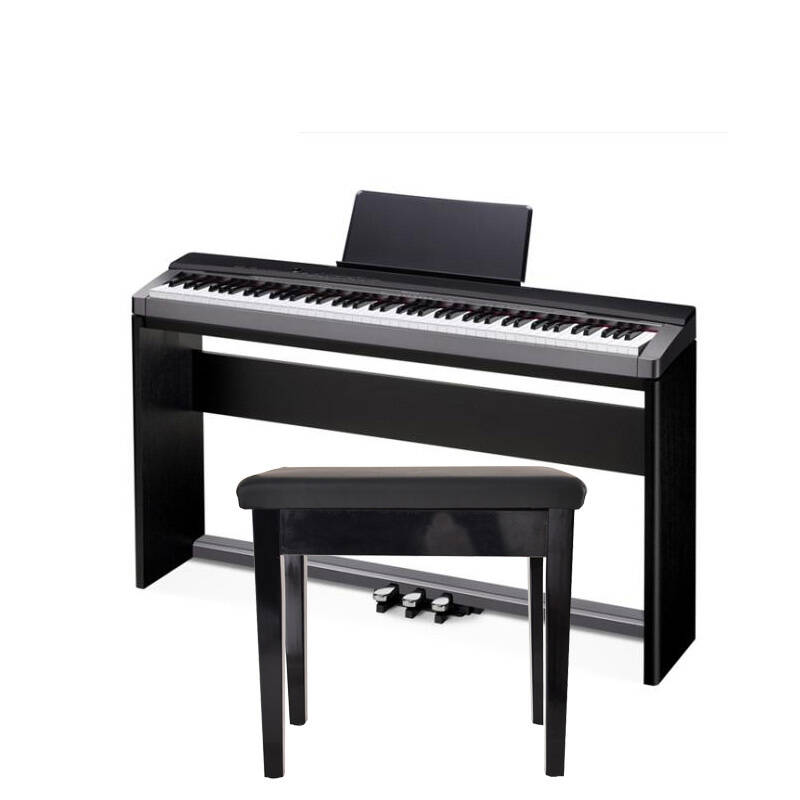 casio卡西欧px-135we 135bk重锤数码88键电钢琴 黑色主机 木架 三踏=