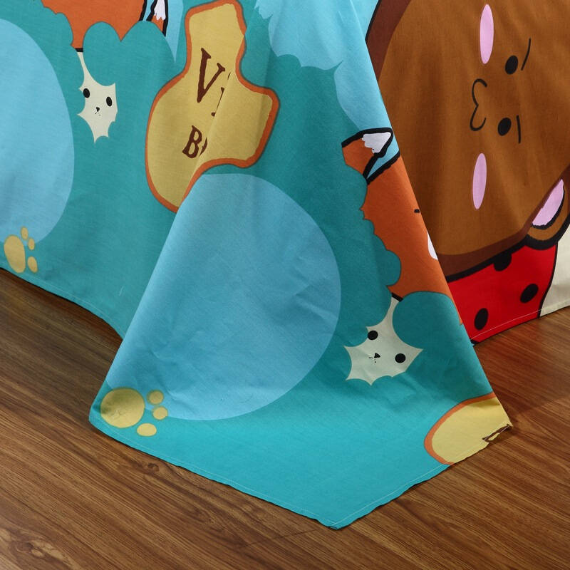 艾薇 床品家纺 单人床单单件纯棉卡通被单1床/1.2床(乐酷生活152*210)