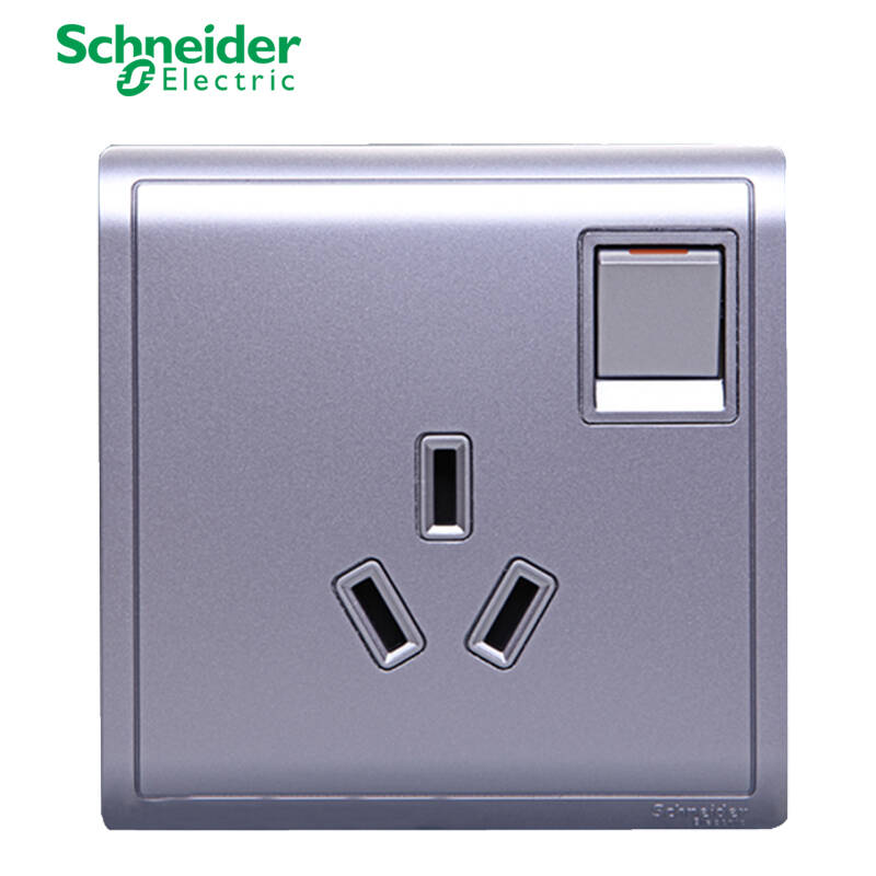 施耐德(schneider)开关插座面板 16a三孔空调电源插座 薰衣草银