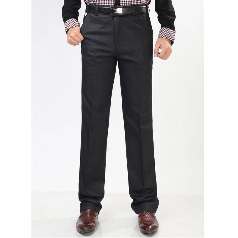 艾罗莱2014男裤夏季男士裤子休闲裤直筒长裤纯色薄款百搭裤子男 深