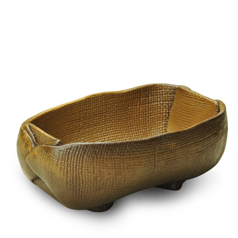 大彬堂 宜兴紫砂茶具配件 名家原创作品纯手工制粗陶紫泥挂釉席纹马槽