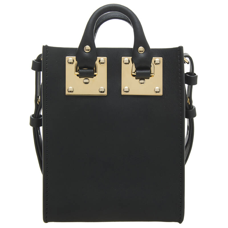 sophie hulme 索菲·休姆 女士黑色牛皮单肩斜挎包 sg166le black